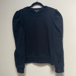 Black Flutter Top Sleeve Sweatshirt